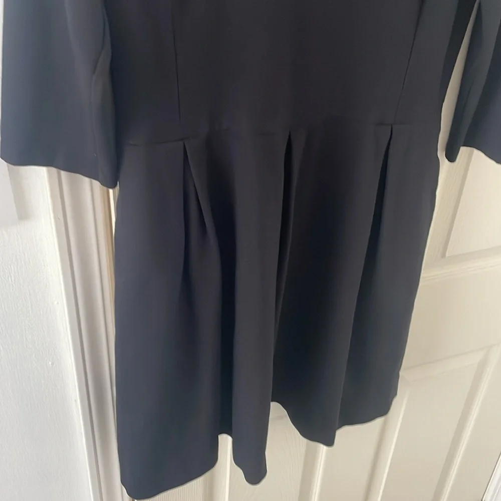 Banana Republic Black A-Line Dress 3/4 Sleeve Crew Neck - Picture 4 of 8